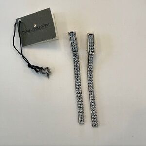 Vintage Daniel Swarovski Silver Crystal Drop Earrings